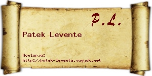 Patek Levente névjegykártya